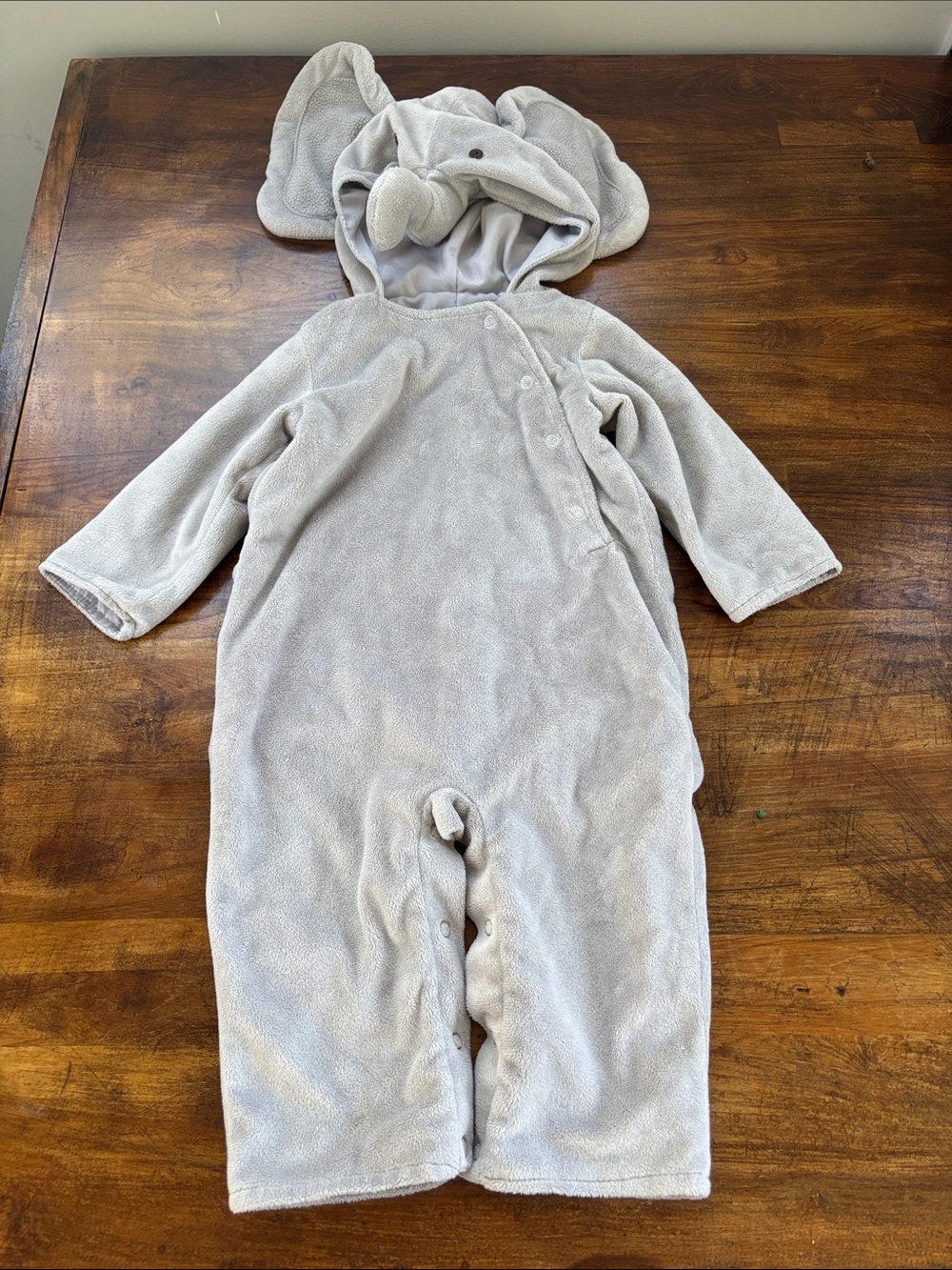 Pottery Barn Kids Plush Baby Elephant Costume Romper - Grey 12-18